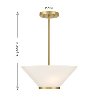 Blair Three Light Convertible Semi-Flush /Pendant (6-4012-3-322)