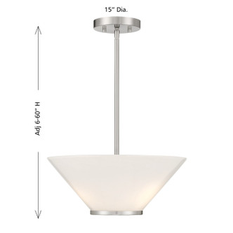 Blair Three Light Convertible Semi-Flush /Pendant (6-4012-3-SN)