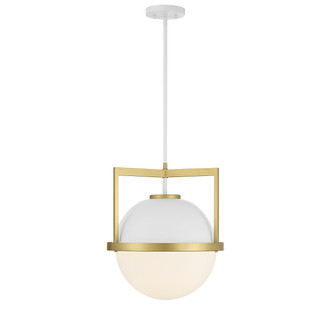 Savoy House - 7-4600-1-142 - One Light Pendant - Carlysle - White w/Warm Brass