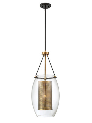 Savoy House - 7-9063-1-95 - One Light Pendant - Dunbar - Warm Brass w/Bronze Accents