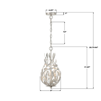 Broche Three Light Chandelier (565-SA)