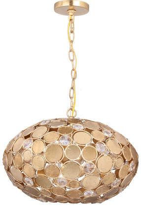 Crystorama - 567-GA - Six Light Linear Chandelier - Broche - Antique Gold