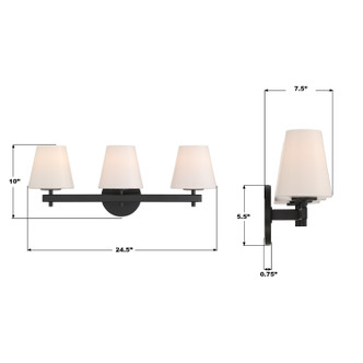 Colton Three Light Bath (COL-203-BK)