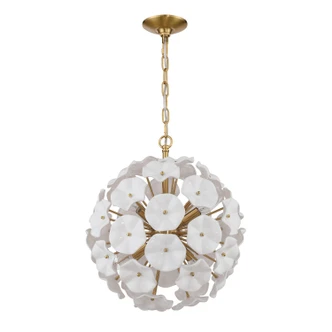 Esme Six Light Chandelier (ESM-4005-AG-WH)