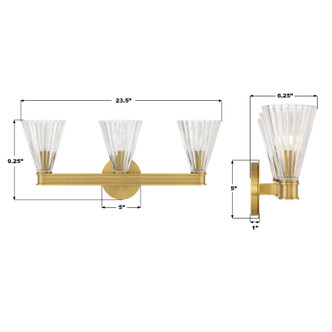 Lotus Three Light Bath (LOT-703-LG)