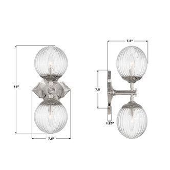 Orly Two Light Wall Sconce (ORY-1002-PN-CL)