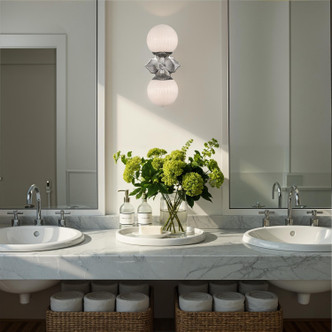 Orly Two Light Wall Sconce (ORY-1002-PN-WH)