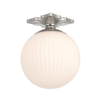 Crystorama - ORY-1003-PN-WH - One Light Semi Flush Mount - Orly - Polished Nickel