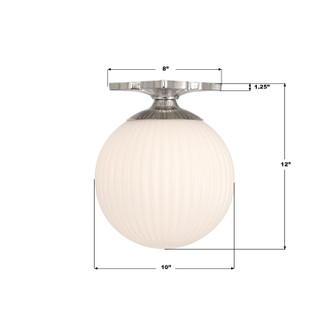 Orly One Light Semi Flush Mount (ORY-1003-PN-WH)