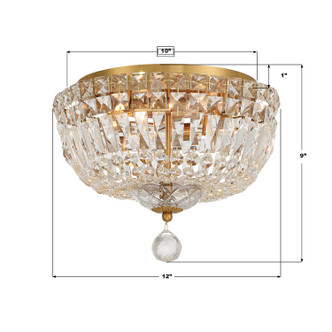 Roslyn Four Light Flush Mount (ROS-A1004-AG-CL-MWP)