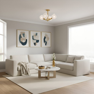 Adelyn Four Light Semi-Flush Mount (ADEL1722GFL)