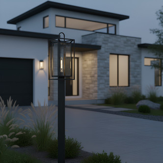 Jayce One Light Outdoor Post Lantern (JAY9009MBK)