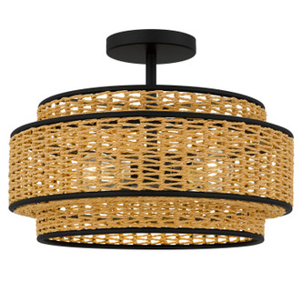 Quoizel - TET1716MBK - Three Light Semi-Flush Mount - Teton - Matte Black