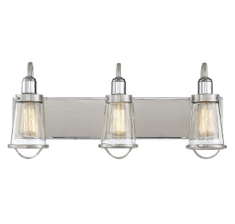 Savoy House - 8-1780-3-111 - Three Light Bath Bar - Lansing - Satin Nickel w/Polished Nickel