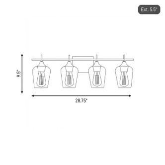 Octave Four Light Bath Bar (8-4030-4-322)