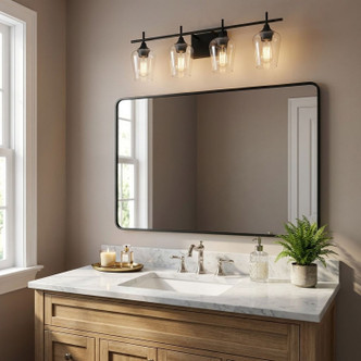 Octave Four Light Bath Bar (8-4030-4-BK)