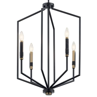 Armand Four Light Foyer Pendant (52351BK)