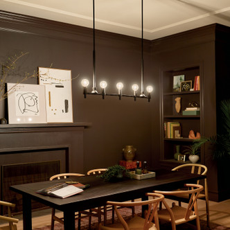 Torvee Five Light Linear Chandelier (52425BK)