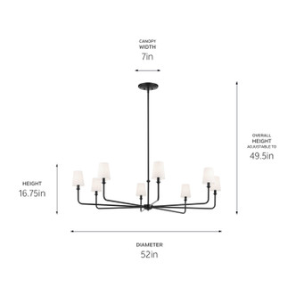 Pallas Eight Light Chandelier (52521BK)