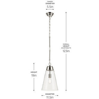 Marsailli One Light Pendant (52661PNCLR)
