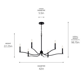 Malene Six Light Chandelier (52696BK)