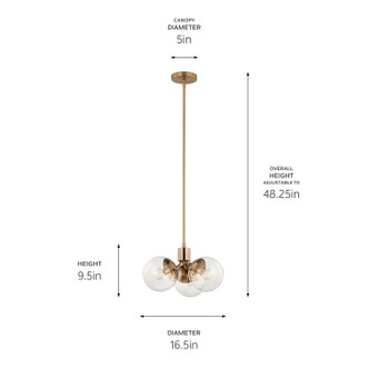 Silvarious Three Light Chandelier/Semi Flush (52700CPZCLR)