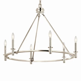 Carrick Six Light Chandelier (52705PN)