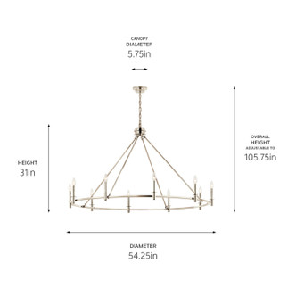 Carrick Ten Light Chandelier (52707PN)