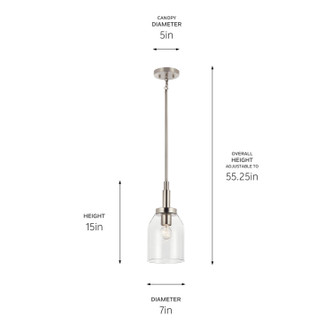 Madden One Light Mini Pendant (52725NI)