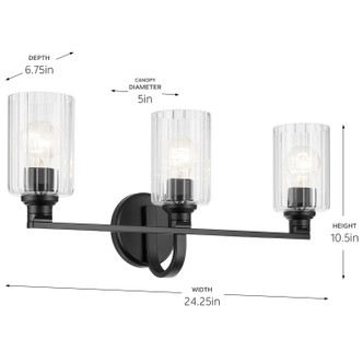 Gioe Three Light Bath (55226BKFLU)