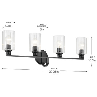 Gioe Four Light Bath (55227BKFLU)