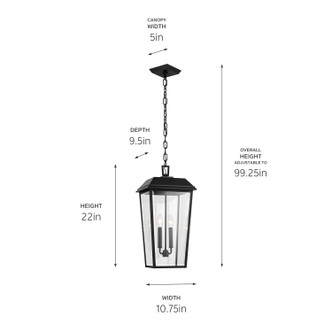 Mathus Two Light Outdoor Pendant (59122BKT)