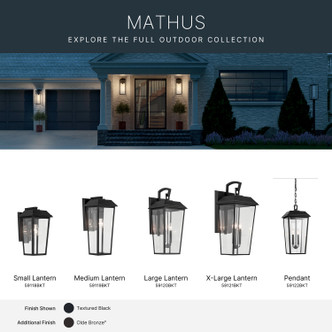 Mathus Two Light Outdoor Pendant (59122BKT)