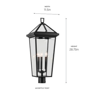 Regence Three Light Outdoor Post Mount (59129BKT)