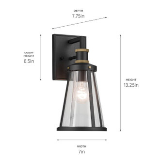 Talman One Light Outdoor Wall Mount (59146BKT)