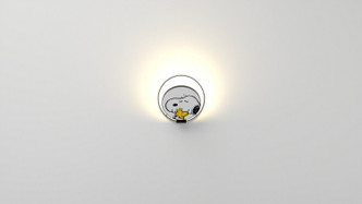 Koncept - GRW-S-MBK-SW1-HW - LED Wall Sconce - Gravy - Metallic Black Body Snoopy Woodstock