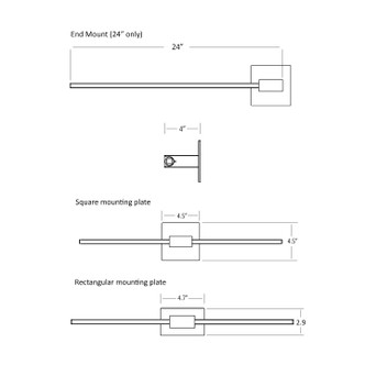 Z-Bar LED Wall Sconce (ZBW-24-4-EM-SW-BNI)