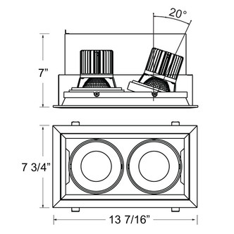 26W Multi LED Recessed Multiple (TE132LED-40-4-22)