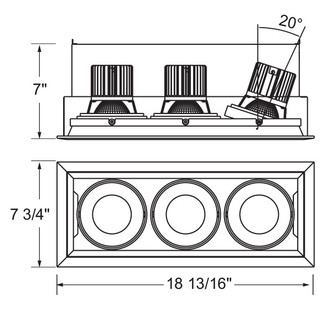 26W Multi LED Recessed Multiple (TE133LED-35-2-22)