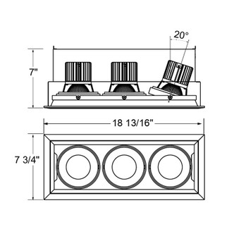 26W Multi LED Recessed Multiple (TE133LED-35-4-0N)