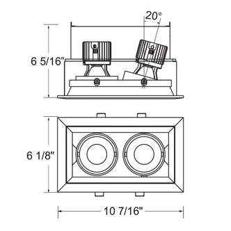 15W Multi LED Recessed Multiple (TE162LED-35-4-02)