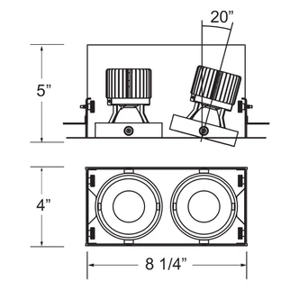 15W Multi LED Recessed Multiple (TE612LED-40-2-01)