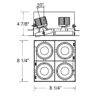 15W Multi LED Recessed Multiple (TE614BLED-40-2-02)