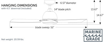 Starboard L 52" Ceiling Fan (FP6752BLM)