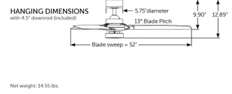 Amped 52" Ceiling Fan (FP7634MW)
