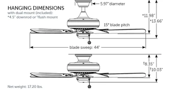 Edgewood 44 44" Ceiling Fan (FP9044MWW)