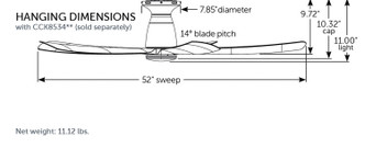 Kute5 52 52"Ceiling Fan (FPD5534GR)