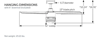 PC/DC L 52"Ceiling Fan (FPD7619BLW)