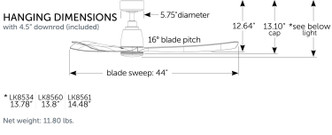 Kute 44 44"Ceiling Fan (FPD8547BL)