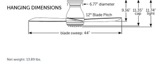 Hugh 44 44"Ceiling Fan (FPS8332BMWW)
